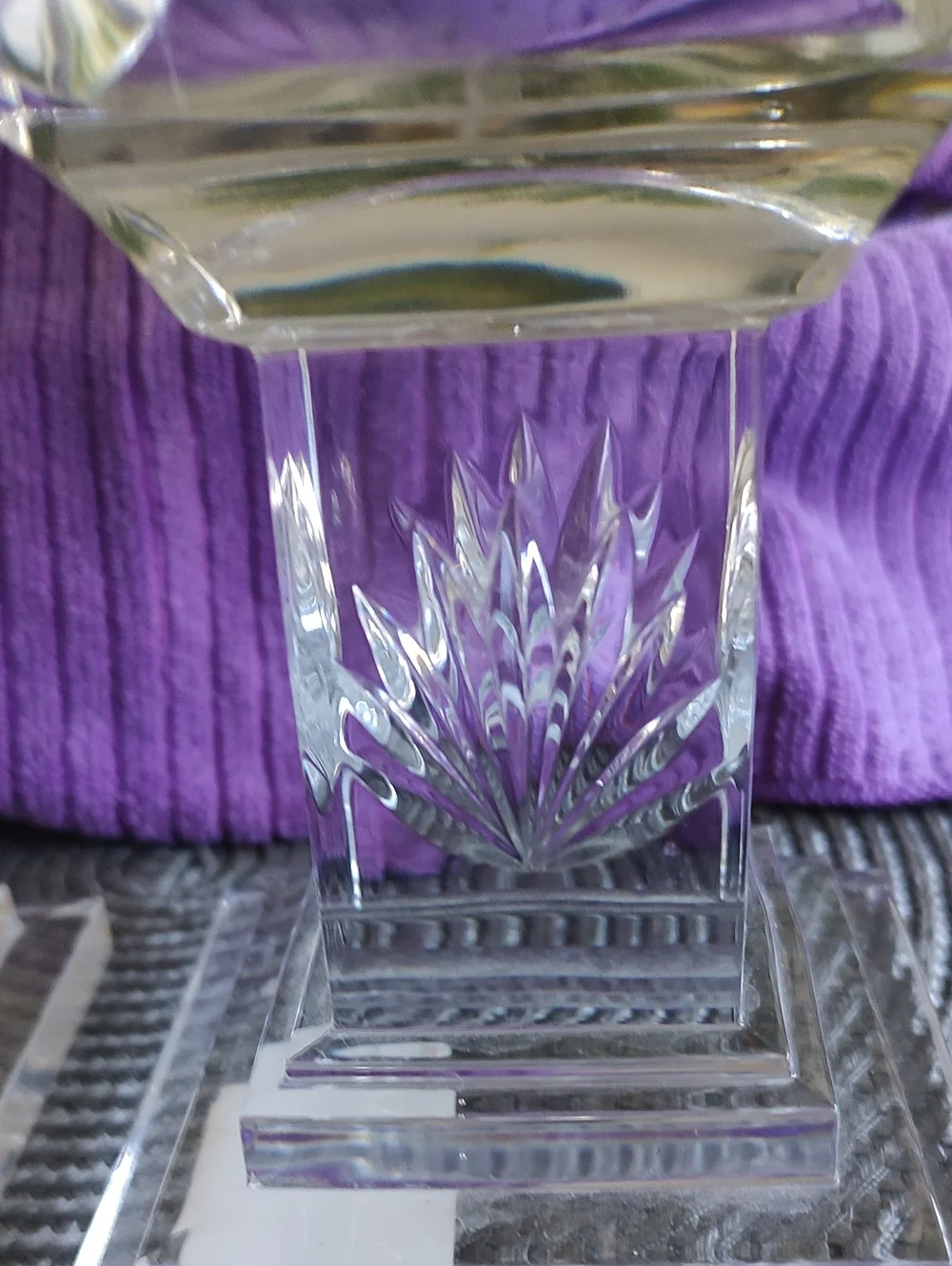 A Set Of Two Waterford Fan Light Pillar Candle Holder